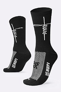 MEIA HUPI JESUS PRETO/BRANCO - LT COR: PRETO/BRANCO.  TAM.: UNICO.  - HUPI
