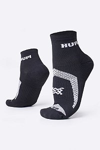 MEIA HUPI RUNNING PRO PRIME PRETO/BRANCO COR: PRETO/BRANCO.  TAM.: UNICO.  - HUPI