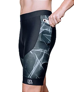 Bermuda de Compressão LB RUN Masculina Street Race MARATHON Preta
