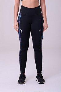 Legging Authen Grit Bossa Preto/Estampa Alvorada