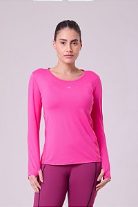 Camiseta Manga Longa Keep Cool Pep UV50 Rosa Pink
