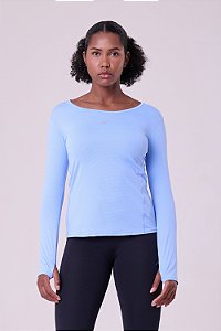Camiseta Manga Longa Keep Cool Pep UV50 Azul Nuvem