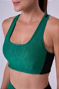 TOP NADADOR TEXTURIZADO FEM | VERDE / PRETO