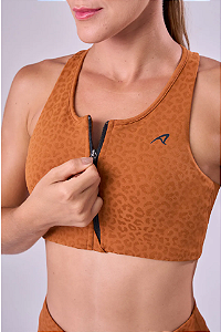 TOP NADADOR C/ ZIPER ANIMAL TEXTURE COBRE