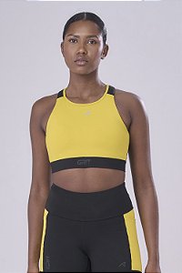 Top Authen Grit Nadador Preto / Amarelo Manga