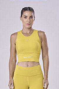 Top Cropped Authen Grit Amarelo Manga