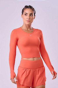 CAMISETA CROPPED SIGNATURE SAMBA MANGA LONGA VERMELHO GRENADINE