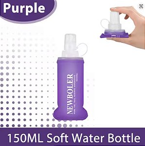 Garrafa Squeeze Soft Flask ROXA Silicone 150ML Portátil Dobrável