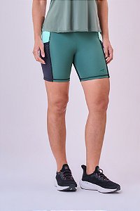 BERMUDA ESSENTIAL FLEX BLOCK 2 BOLSOS 15CM VERDE PINHEIRO/VERDE VIBRANTE