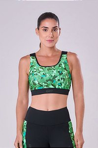 TOP GRIT BOSSA AJUSTAVEL 1 BOLSO RETO ESTAMPA FLORESTA