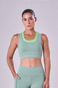 TOP SIGNATURE SAMBA 2 EM 1 DUPLA FACE VERDE ELETRIC / VERDE ICEBERG