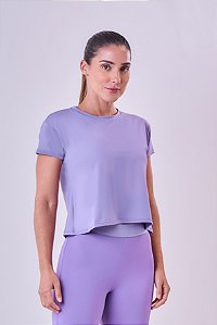CAMISETA CROPPED KEEP COOL CUT UV50 ROXO NEVOA