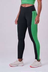LEGGING GRIT BOSSA 3 BOLSOS PRETO / VERDE VIBRANTE