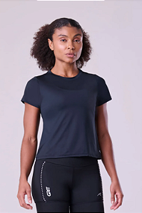 CAMISETA CROPPED KEEP COOL CUT UV50 PRETO