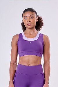 TOP SIGNATURE SAMBA 2 EM 1 DUPLA FACE FEM ROXO/LILAS
