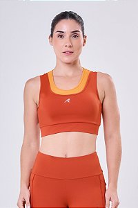 TOP SIGNATURE SAMBA 2 EM 1 DUPLA FACE LARANJA ESCURO/LARANJA