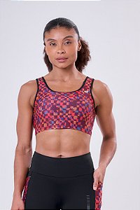 TOP SIGNATURE SAMBA RETO DUPLA FACE ESTAMPA LEBLON / PRETO