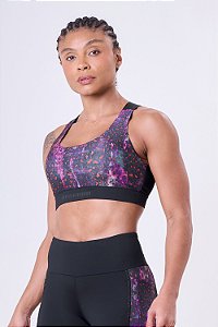 TOP GRIT BOSSA AJUSTAVEL 1 BOLSO NADADOR ALCAS ESTAMPA ELZA / PRETO