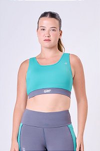 TOP GRIT BOSSA AJUSTAVEL 1 BOLSO RETO AZUL BALTICO / BRANCO / CHUMBO