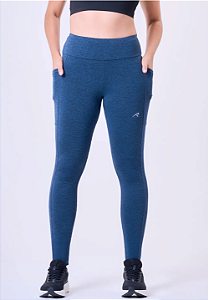 LEGGING THERMAL PROTECT C/ ZIPER REFLETIVO AZUL MARINHO