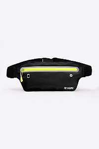 Pochete HUPI Slim Preto Zíper Amarelo