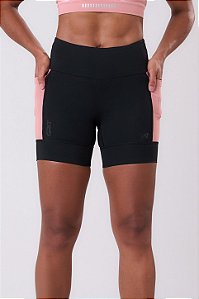 BERMUDA GRIT BOSSA 3 BOLSOS 15CM PRETO / ARGILA