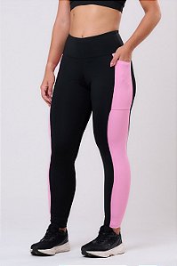 LEGGING SIGNATURE SAMBA 3 BOLSOS PRETO / ROSA POP