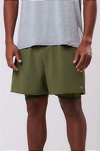 SHORT COM BERMUDA GRIT BOSSA 3 BOLSOS 5" MASCULINO VERDE OLIVA