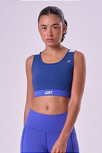 TOP GRIT BOSSA AJUSTAVEL 1 BOLSO RETO AZUL MARINHO / AZUL GELO / AZUL BIC