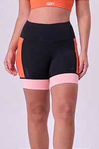 BERMUDA GRIT BOSSA 3 BOLSOS COS 360 15CM PRETO / LARANJA ENERGIA / LARANJA PESSEGO