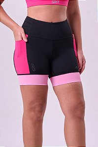 BERMUDA GRIT BOSSA 3 BOLSOS COS 360 15CM PRETO / ULTRAPINK / ROSA POP