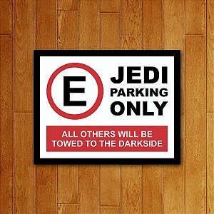 Placa Decorativa Jedi Parking