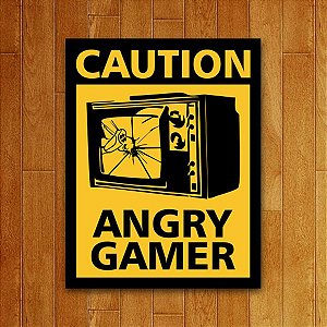 Placa Decorativa Angry Gamer