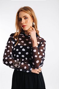 Blusa Tule Poá