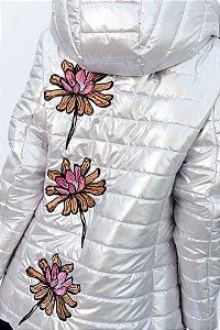 Jaqueta Prata Bordada Flowers
