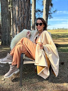 Poncho - Nude / Dupla face