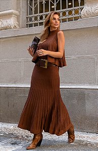 Conjunto Boho Plissado Mocha | Tam. U
