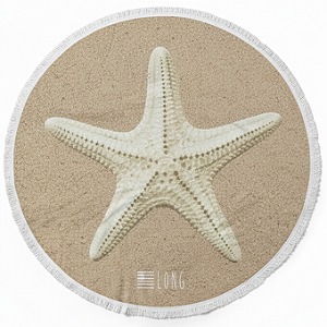 Kit Estrela do Mar Off White - Canga Redonda + Beach Pillow