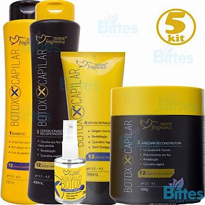 5 Kit Botox Suave Fragrance Recuperação e Reconstrução Atacado