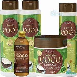5 Kit Coco Oil Suave Fragrance Óleo de Coco Capilar Atacado