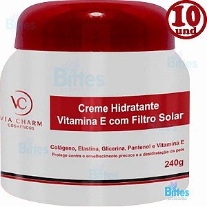 10 Creme Vitamina E Via Charm Cosméticos Hidratante Corporal Atacado