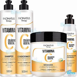 Kit Vitamina C Facinatus Therapy Colágeno Vegetal Vegano Capilar