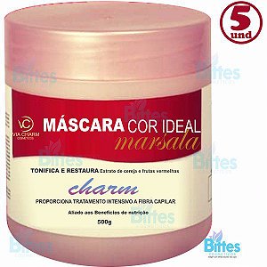 5 Máscara Marsala Via Charm Cosméticos Cobre Fios Grisalhos Atacado
