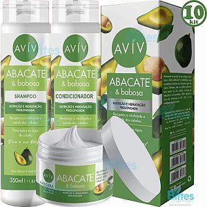 10 Kit Abacate e Babosa Aviv Cosméticos Produto Vegano Atacado