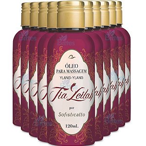 10 ÓLEO PARA MASSAGEM TIA LEILAH SOFISTICATTO COSMÉTICOS SEXSHOP ATACADO
