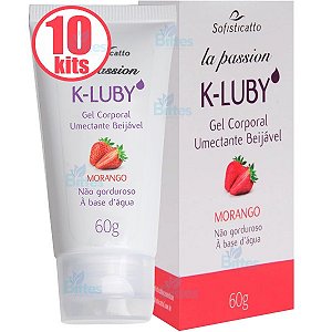 10 GEL CORPORAL K-LUBY SOFISTICATTO COSMÉTICOS MORANGO BEIJÁVEL SEXSHOP ATACADO