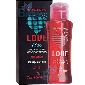 ÓLEO DE MASSAGEM  MORANGO SOFISTICATTO COSMÉTICOS AROMATIZANTE  LOVE ICE