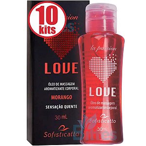 10 ÓLEO DE MASSAGEM MORANGO SOFISTICATTO COSMÉTICOS LOVE 30 ML ATACADO