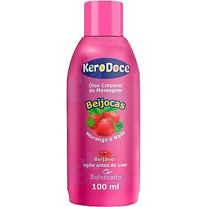 ÓLEO PARA MASSAGEM CORPORAL BEIJOCAS SOFISTICATTO COSMÉTICOS MORANGO SEXSHOP