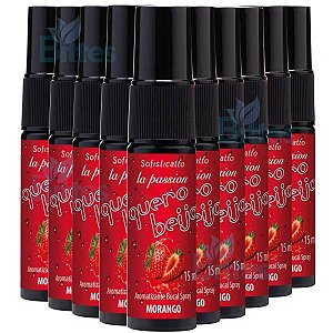 10 AROMATIZANTE BUCAL SPRAY SOFISTICATTO MORANGO QUERO BEIJO ATACADO